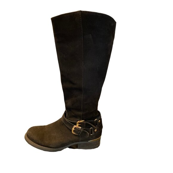 Steve Madden Women’s Amill Black Leather Riding Boots size 6.5 - Picture 2 of 11